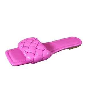 Athmile Braided Women Slide Sandal Size 8 Casual Summer Slip On Pink Synthetic